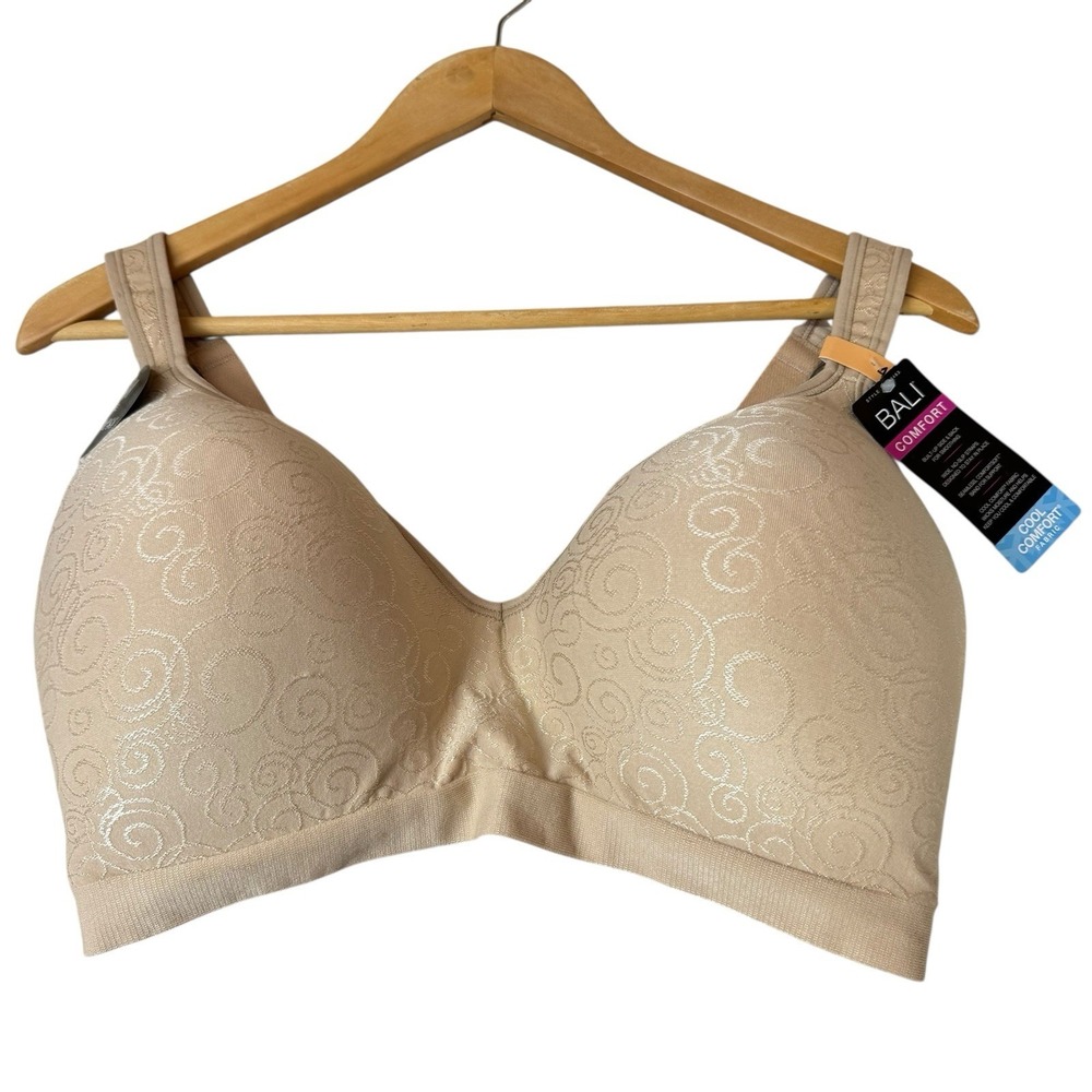 Bali Bra Womens Size 40DD Lot All Around Comfort Wirefree Beige Solid Style 3463